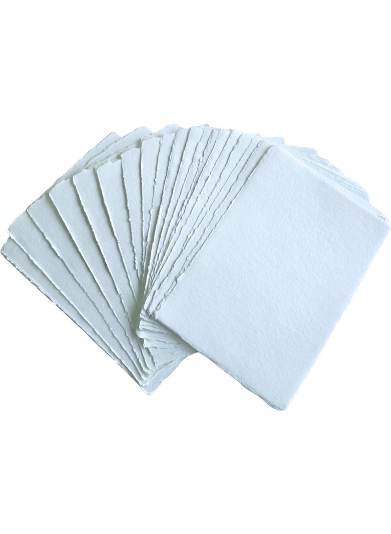 KhpalKar 20 Sheets Cotton Paper A4 Size 300 GSM Handmade Deckle Edge White Color 100% Cotton Papers Ecologically for Greetings Cards Invitations Calligraphy Wedding Stationery and Painting - Image 1